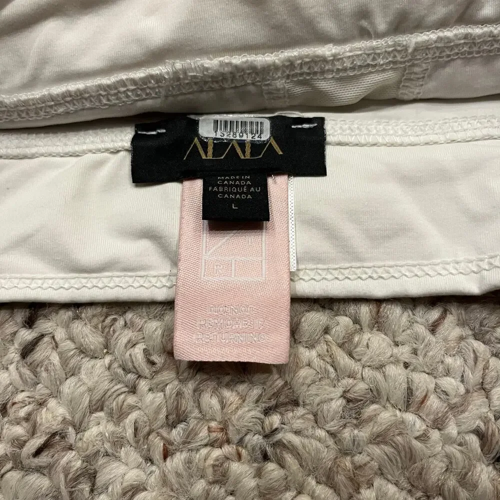 Alala Tie Front Sports Bra Sz L Cream Active Gym Workout